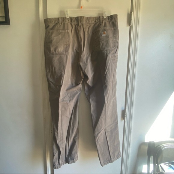 Men's Carhartt Tan Pants 42x34 - Picture 2 of 4